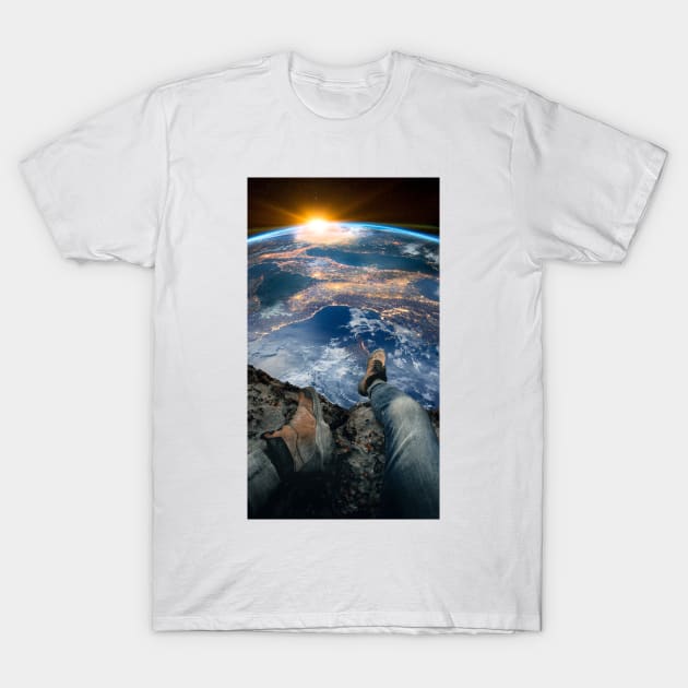 On the Edge of the World T-Shirt by sherifarts